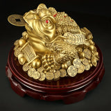 5.5″ Brass Money Frog Feng Shui Decor for Office Living Room