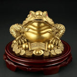 5.5″ Brass Money Frog Feng Shui Decor for Office Living Room