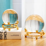 5.9″ Crystal Ball Transparent Alloy and Glass Feng Shui Decor for Office Living Room