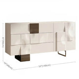 55.1" White Modern Sideboard with 3 Drawers - 2 Shelves - Doors Included - Black Walnut