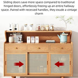 55" Modern Rattan Dresser - Natural - 3 Drawers, Shelves, Doors Included