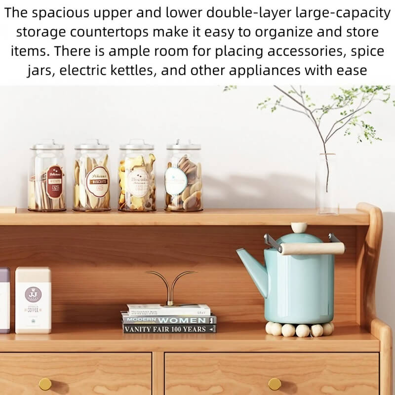 55" Modern Rattan Dresser - Natural - 3 Drawers, Shelves, Doors Included