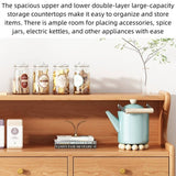 55" Modern Rattan Dresser - Natural - 3 Drawers, Shelves, Doors Included