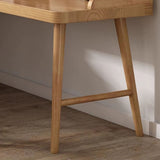 59″ L Shaped Desk Natural Wood Minimalist Nordic Style Trestle Base