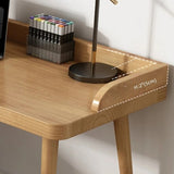 59″ L Shaped Desk Natural Wood Minimalist Nordic Style Trestle Base