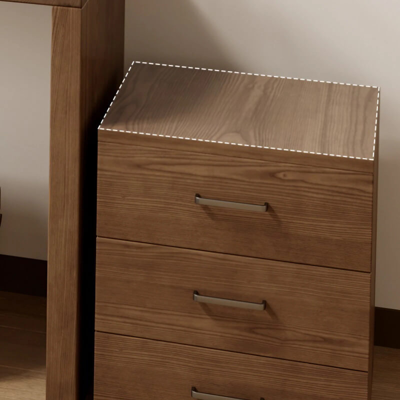 59″ Nordic L Shaped Desk Walnut Minimalist Wood Pedestal Sled