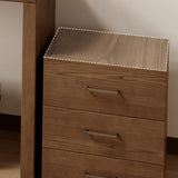 59″ Nordic L Shaped Desk Walnut Minimalist Wood Pedestal Sled