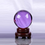 6.5″ Crystal Ball Purple Crystal Glass Feng Shui Decor for Office Living Room