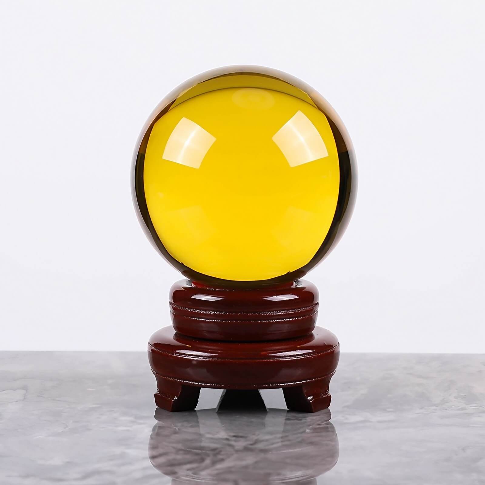 6.5″ Crystal Ball Purple Crystal Glass Feng Shui Decor for Office Living Room