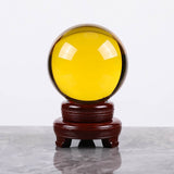 6.5″ Crystal Ball Purple Crystal Glass Feng Shui Decor for Office Living Room