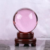 6.5″ Crystal Ball Purple Crystal Glass Feng Shui Decor for Office Living Room