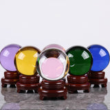 6.5″ Crystal Ball Purple Crystal Glass Feng Shui Decor for Office Living Room