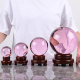 6.5″ Crystal Ball Purple Crystal Glass Feng Shui Decor for Office Living Room