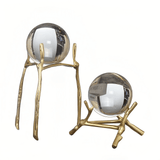 6.7″ Crystal Ball Transparent Brass and Crystal Feng Shui Decor for Office Living Room