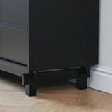 63.0″ Natural Solid Wood Sideboard - Scandinavian-style with 4 Drawers, 6 Shelves, Doors Feature