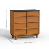 63.0″ Natural Solid Wood Sideboard - Scandinavian-style with 4 Drawers, 6 Shelves, Doors Feature