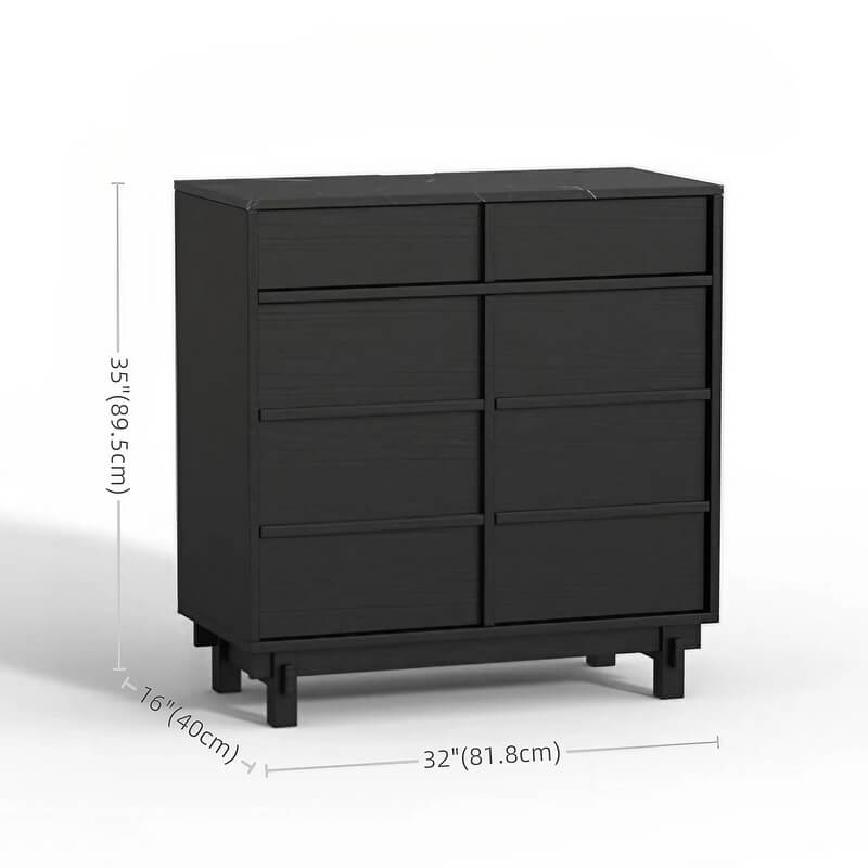 63.0″ Natural Solid Wood Sideboard - Scandinavian-style with 4 Drawers, 6 Shelves, Doors Feature