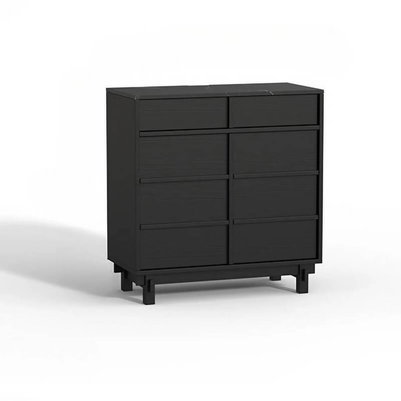 63.0″ Natural Solid Wood Sideboard - Scandinavian-style with 4 Drawers, 6 Shelves, Doors Feature