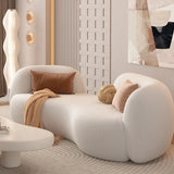 66.9″ Curve Sofa - Beige Sherpa Pillow Included, Modern Scandinavian-style Design