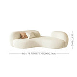 66.9″ Sherpa Upholstered Curve Sofa - Modern Style, Beige with Pillow Included