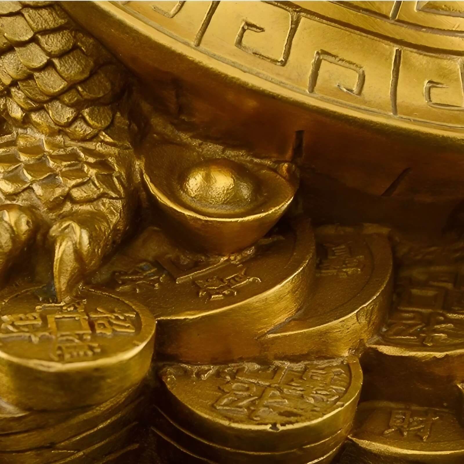 7.5″ Bagua Dragon Turtle Feng Shui Decor Brass for Office Living Room