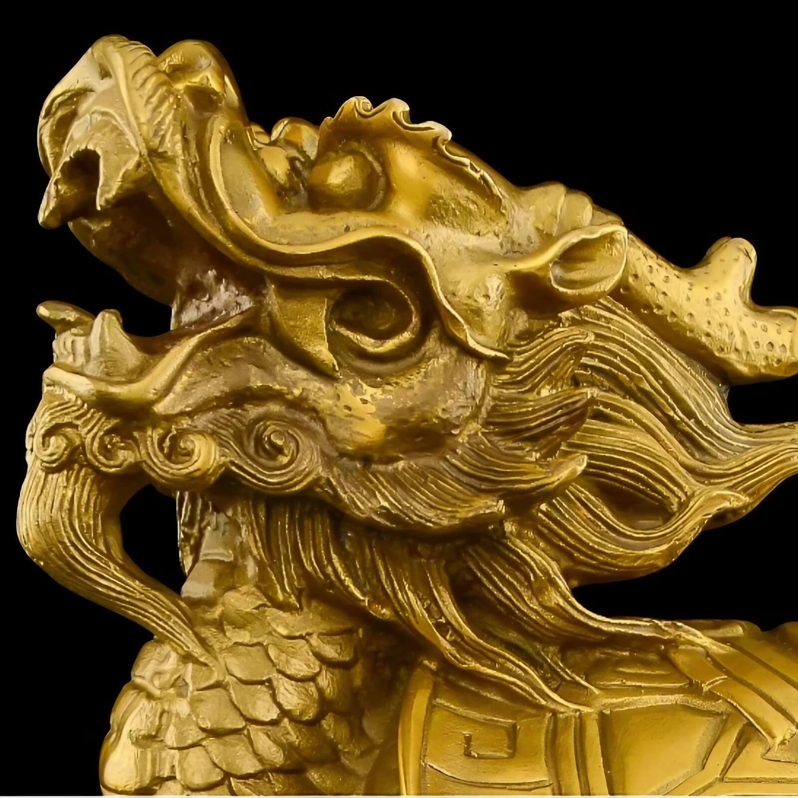 7.5″ Bagua Dragon Turtle Feng Shui Decor Brass for Office Living Room