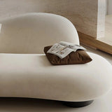 82.7" Modern Curve Sofa with Pillow - Beige Brushed Fabric Upholstery