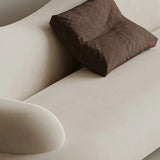 82.7" Modern Curve Sofa with Pillow - Beige Brushed Fabric Upholstery