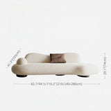 82.7" Modern Curve Sofa with Pillow - Beige Brushed Fabric Upholstery