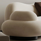82.7" Modern Curve Sofa with Pillow - Beige Brushed Fabric Upholstery