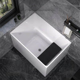 8″ Depth Modern Acrylic Rectangle Deep Soaking Bathtub