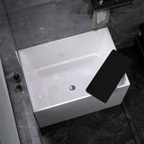 8″ Depth Modern Acrylic Rectangle Deep Soaking Bathtub