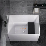 8″ Depth Modern Acrylic Rectangle Deep Soaking Bathtub