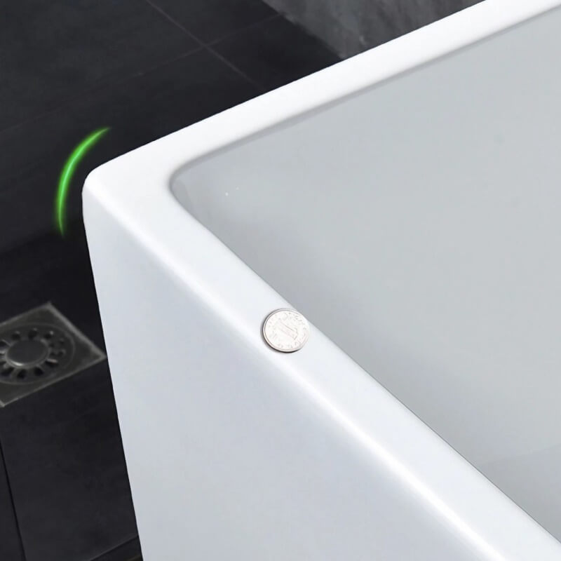 Acrylic Deep Soaking Bathtub - 2″ Rectangle Modern Style Soaking Bath