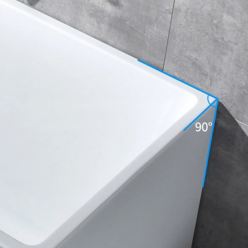 Acrylic Deep Soaking Bathtub - 2″ Rectangle Modern Style Soaking Bath