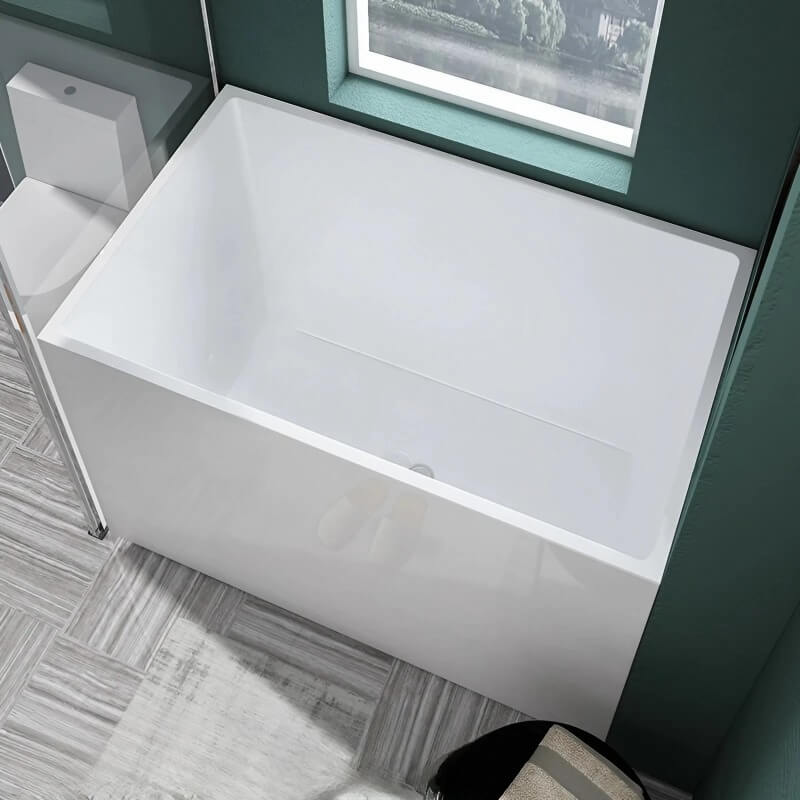 Acrylic Deep Soaking Bathtub - 2″ Rectangle Modern Style Soaking Bath