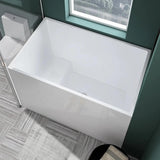 Acrylic Deep Soaking Bathtub - 2″ Rectangle Modern Style Soaking Bath