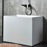 Acrylic Deep Soaking Bathtub - 2″ Rectangle Modern Style Soaking Bath