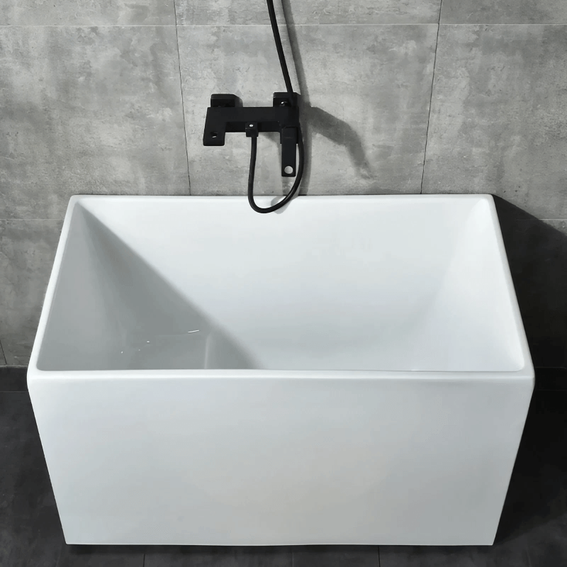 Acrylic Deep Soaking Bathtub - 2″ Rectangle Modern Style Soaking Bath