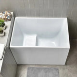 Acrylic Deep Soaking Bathtub - 2″ Rectangle Modern Style Soaking Bath