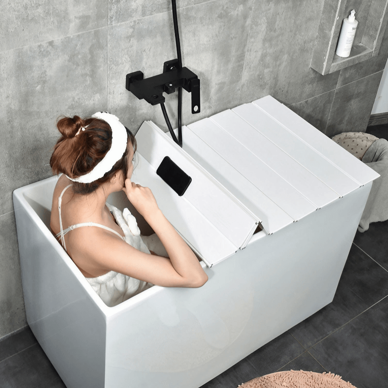 Acrylic Deep Soaking Bathtub - 2″ Rectangle Modern Style Soaking Bath