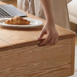 Adjustable Height Desk Solid Wood - White Rectangle Top - LiftTop Storage