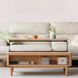 Adjustable Height Desk Solid Wood - White Rectangle Top - LiftTop Storage