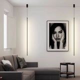 57" Mini Cylinder Black LED Pendant Light Single Light