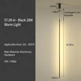 57" Mini Cylinder Black LED Pendant Light Single Light