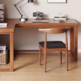 L Shaped Desk - 45″ Nordic Minimalist Style in Walnut with Trestle Wood Base