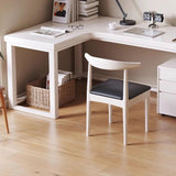 L Shaped Desk - 45″ Nordic Minimalist Style in Walnut with Trestle Wood Base