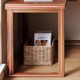 L Shaped Desk - 45″ Nordic Minimalist Style in Walnut with Trestle Wood Base