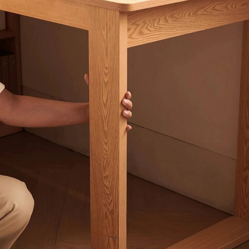 L Shaped Desk 60″ Rustic Style with Storage - Frame Base, Wood Top, Natural Color, Shelves and Drawers