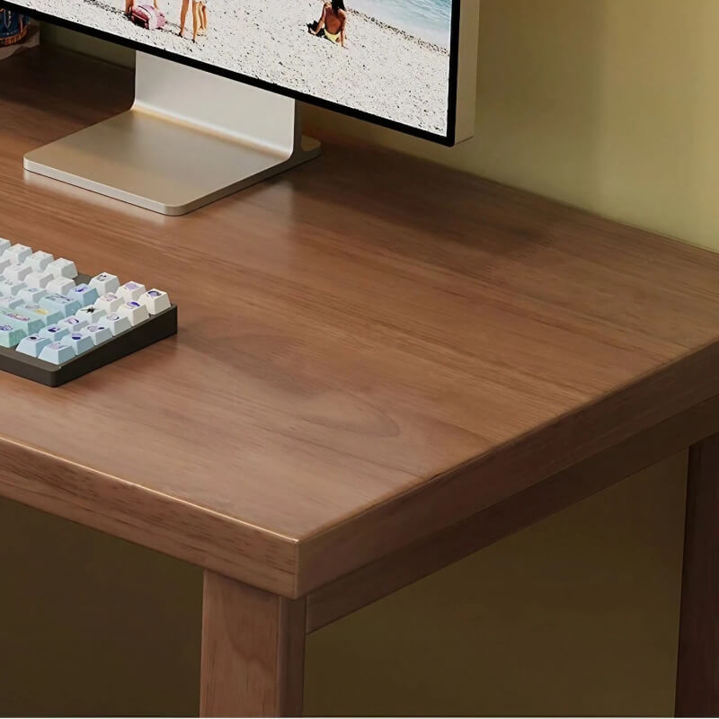 L Shaped Desk 60″ Wood Frame Black Walnut with Storage Drawers Rotating Modern